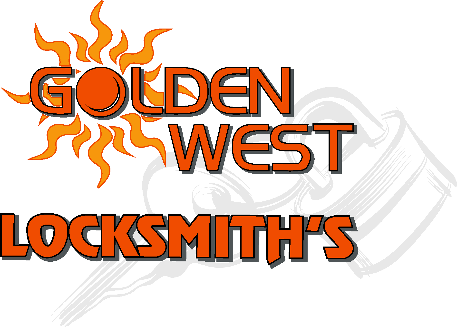 Golden West Locksmith's Logo Vector Logo